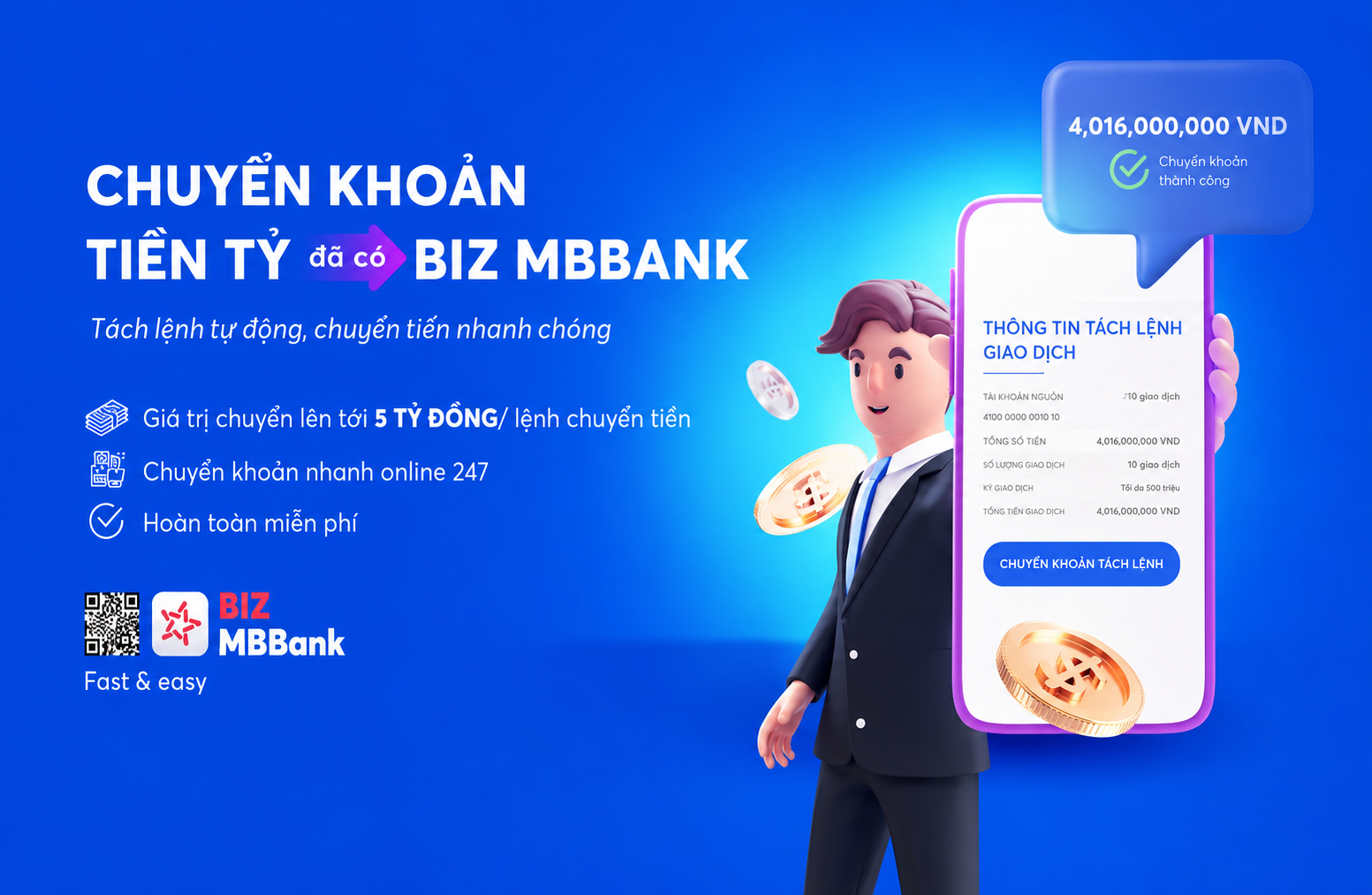 Tách lệnh chuyển tiền nhanh 247